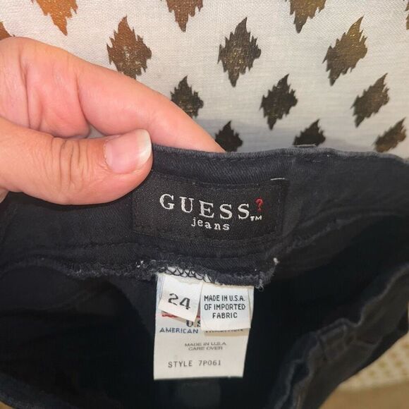 Vintage 90s GUESS jeans black size 24 XS - Picture 2 of 8